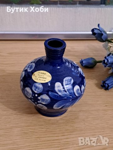 Ръчно изработена керамична ваза, DDR, снимка 3 - Антикварни и старинни предмети - 42814909