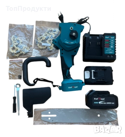 Комплект резачка с маслен филтър 25 см.,2 вериги,1 шина,2 батерии 36V,10Ah, снимка 2 - Моторни триони/резачки - 52961436