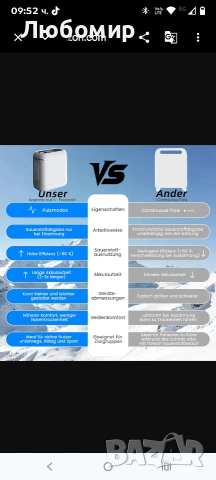 Мобилен кислороден концентратор, 1.9 кг, преносимо устройство за кислород с висока чистота , снимка 13 - Медицинска апаратура - 54074495