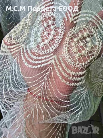 Нови модели плат от ефирна дантела за пердета , снимка 17 - Пердета и завеси - 48405812