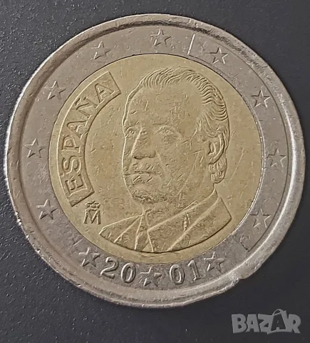 Монета 2 евро Испания 2001, снимка 2 - Нумизматика и бонистика - 54444951