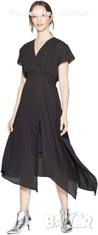 Prologue Миди асиметрична рокля с къси ръкави L/XL