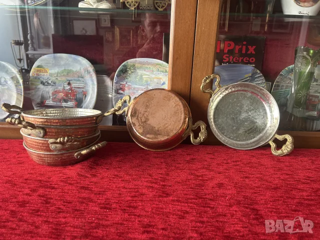 медни тавички с дръжки 6 броя