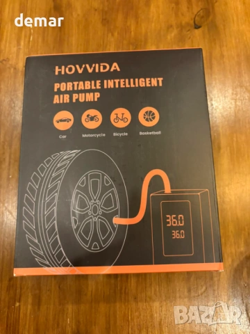 Преносим въздушен компресор за гуми HOVVIDA, 7800 mAh, 12V DC, 150 PSI, дебит 40л/мин, снимка 11 - Аксесоари и консумативи - 54048201