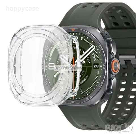 Samsung Galaxy Watch Ultra 2 2026 / 360° Твърд пластмасов кейс с вграден протектор за екран, снимка 2 - Калъфи, кейсове - 55739646