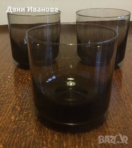 6 чаши за аператив + 3 чаши за уиски тъмно стъкло, снимка 6 - Чаши - 31896924