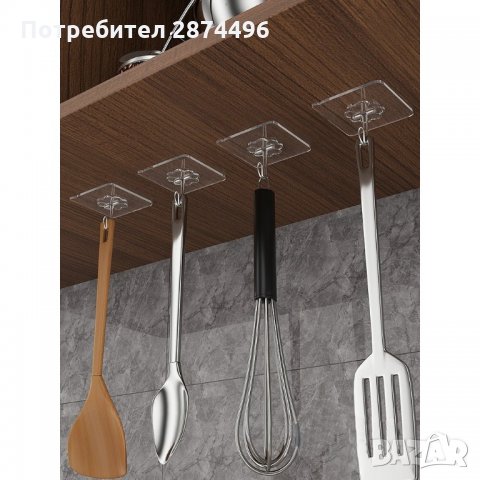 2932 Прозрачни пластмасови самозалепващи се закачалки тип кука, снимка 8 - Други стоки за дома - 35355689