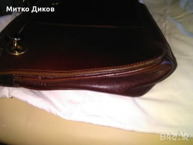 Чанта женска бордо естествена кожа Лема Италия 325х255х90мм, снимка 5 - Чанти - 29919019