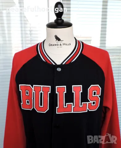 NBA Chicago Bulls Baseball Jacket By Primark - страхотно пролетно мъжко яке  размер L, снимка 3 - Якета - 49035772