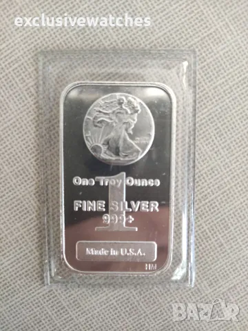 1 тройунция Walking Liberty 999 чисто сребро, снимка 3 - Нумизматика и бонистика - 47676252