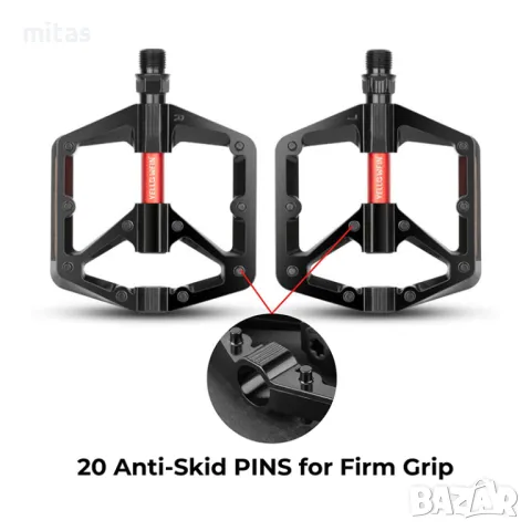 Леки алуминиеви педали за велосипед PROMEND M24N, Двоен DU лагер, Пин, снимка 4 - Аксесоари за велосипеди - 48617621