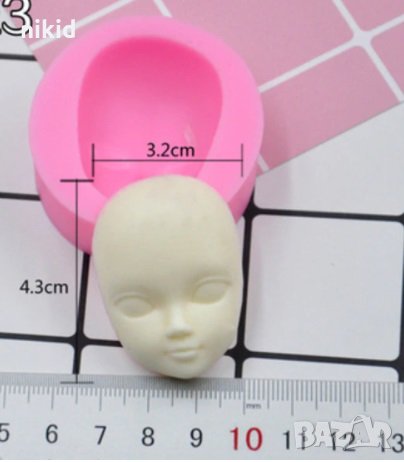 3D Човешко лице глава жена силиконов молд форма декорация торта фондан шоколад и др., снимка 2 - Форми - 18676830