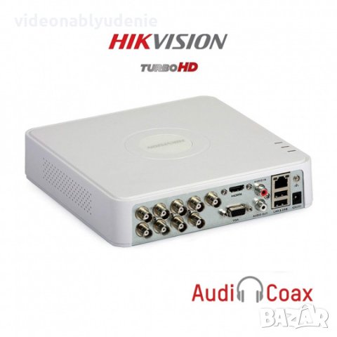 HIKVISION DS-7108HQHI-K1(S) 8Канален DVR Поддържащ Видео+Звук по 1 Коаксиален Кабел AudioOverCoaxial