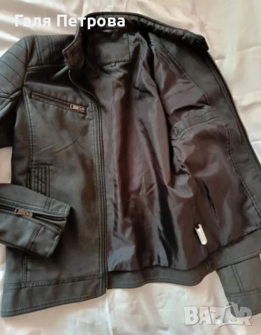 Уникално дамско кожено яке, еко кожа, снимка 6 - Якета - 52750078