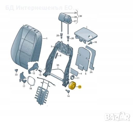 1J0881671H  Дръжка за регулиране на седалка, Audi, Volkswagen, Черен, снимка 3 - Части - 50929293