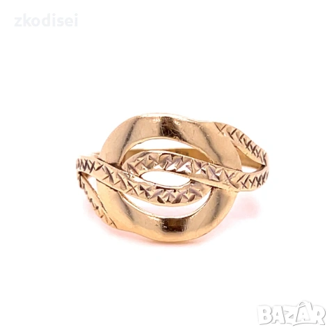 Златен дамски пръстен 2,16гр. размер:56 14кр. проба:585 модел:37027-1