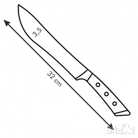 Касапски нож Tescoma Azza 19сm / Professional, снимка 2 - Прибори за хранене, готвене и сервиране - 42082473