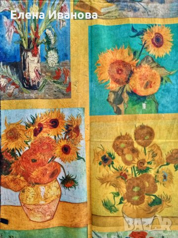 Дамски шал със Слънчогледите, снимка 2 - Шалове - 35038959