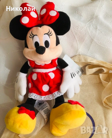 Оригинална плюшена играчка Мини Маус /Minnie Mouse, 33 см + подарък ленена торбичка Disneyland Paris, снимка 3 - Плюшени играчки - 53655068
