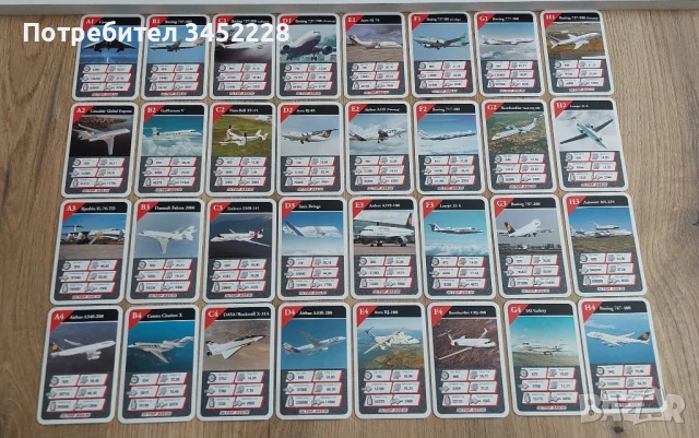 карти за колекционери самолети 32 броя отлични , снимка 1