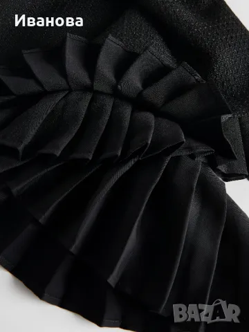 REZERVED Черна пола с плисирани краища, снимка 5 - Поли - 49607445
