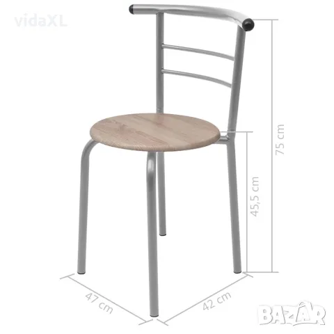 vidaXL Бар комплект за закуска, МДФ, снимка 8 - Маси - 56146413