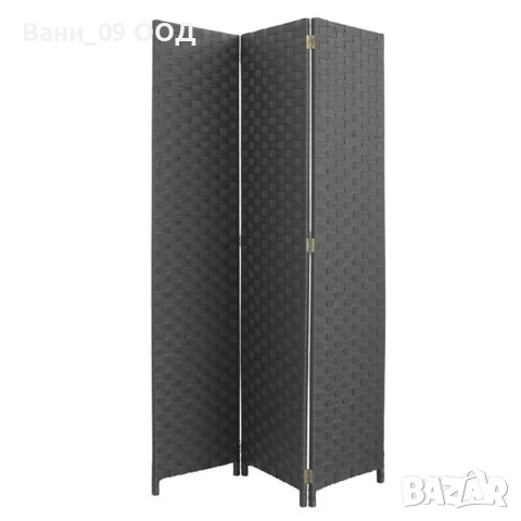 Трикрилен параван в тъмно сиво, снимка 2 - Декорация за дома - 50746992