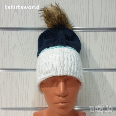 Нова зимна шапка с пух/помпон, снимка 2 - Шапки - 35479698