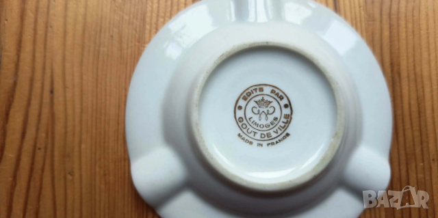 Порцеланов пепелник Лимож, диаметър 9,5 см, снимка 2 - Декорация за дома - 53292362