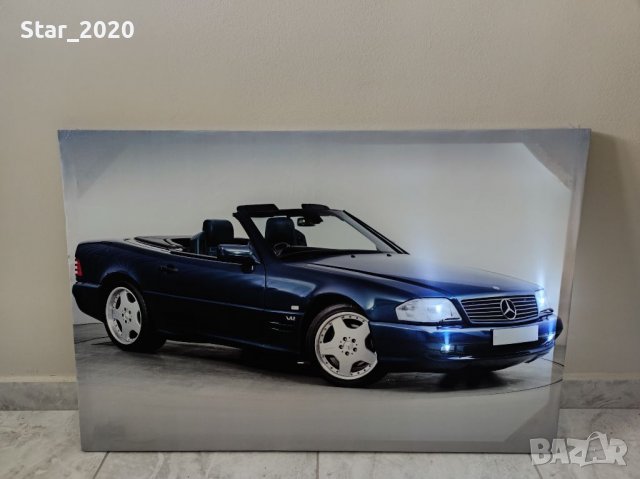 Светеща картина с LED осветление - Mercedes sl600 AMG V12 , снимка 2 - Картини - 38363920