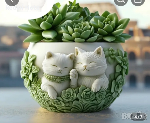 малки керамични кашпи ръчна изработка и ръчно оцветени., снимка 1