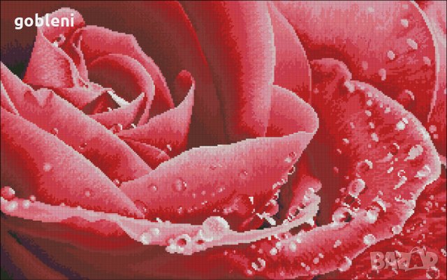 гоблен "РОЗОВА РОСА" Д 46; 18 цвята, снимка 2 - Гоблени - 31865683