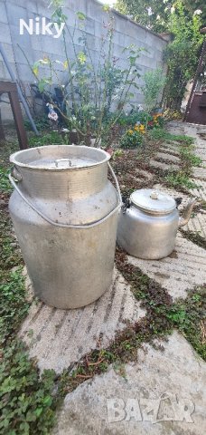 Стар алуминиев гюм за мляко , снимка 1