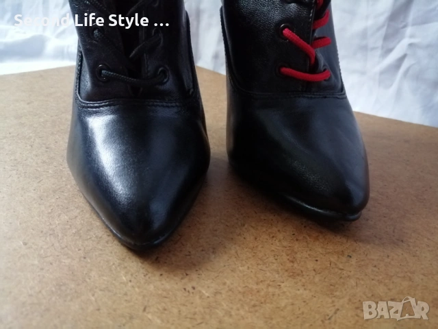 №36 Pleaser дамски обувки естествена кожа - висок ток, черен цвят, снимка 4 - Дамски елегантни обувки - 53139691