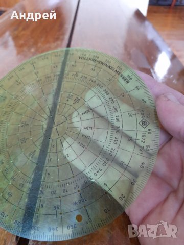 Стар кръгов транспортир, снимка 5 - Други ценни предмети - 40391397