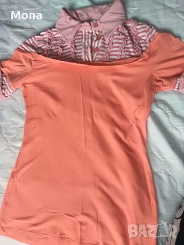 Сатенен панталон, прозрачна блузка и тениска, снимка 4 - Панталони - 38768205