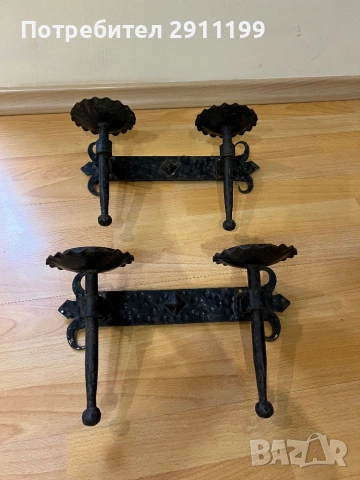 Аплик / свещник за стена, 2 бр., снимка 1 - Антикварни и старинни предмети - 54267073