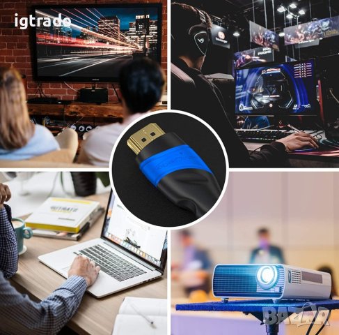 HDMI кабел 1.5 /2 метра - Ultra HD, 4K@120Hz/8K@60Hz, снимка 3 - Кабели и адаптери - 40384145