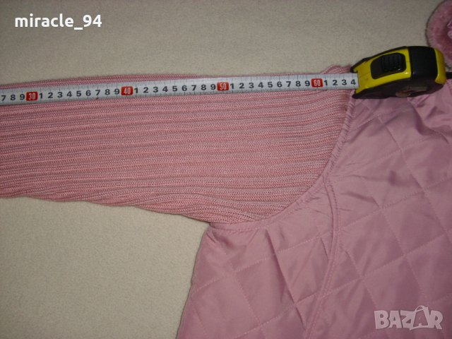 Розово яке с плетени ръкави и плетена качулка - изгодно., снимка 8 - Якета - 31243451