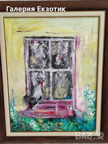 "Маслена картина"Ранобудно петленце" с подарък авторско стихче