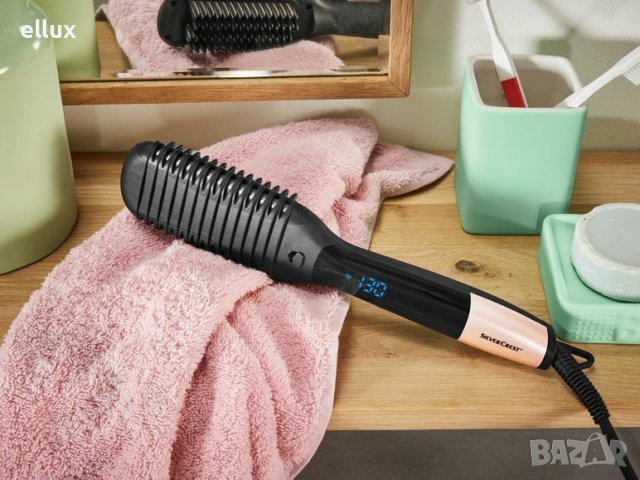 Четка за изправяне на коса SILVERCREST® 3в1 с LED дисплей и йонна технология , снимка 4 - Преси за коса - 42662425