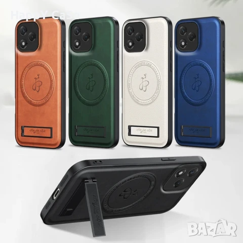 Honor 400 400 Pro / LEATHER MAGSAFE Кожен кейс гръб калъф със стойка, снимка 8 - Калъфи, кейсове - 51036564