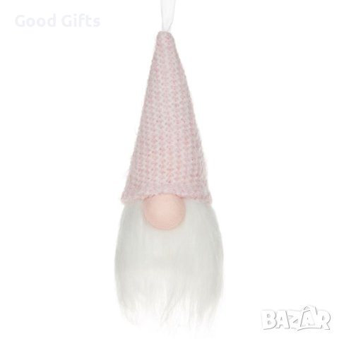 LED Светещ коледен гном с розова шапка и бяла брада, 15см, снимка 2 - Декорация за дома - 42697552