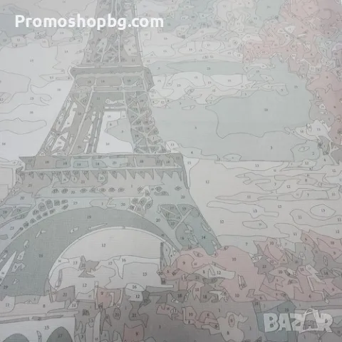 Рисуване по номера "Айфелова кула", 40х50 см,с Дървена рамка, снимка 5 - Ученически пособия, канцеларски материали - 48237666