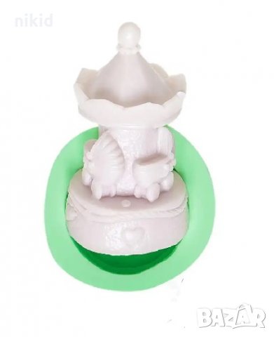 3D Карусел въртележка Лунапарк количка цилиндър силиконов молд форма калъп гипс сапун шоколад, снимка 4 - Форми - 33938224