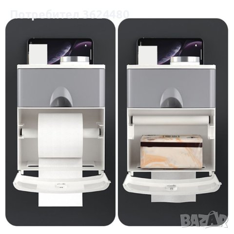 Лепяща пластмасова поставка за тоалетна хартия 67500, снимка 4 - Други стоки за дома - 42649468