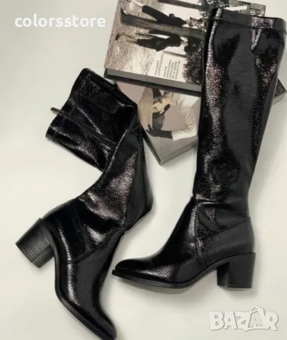 Ботуши на ток - черен лак - BCS1