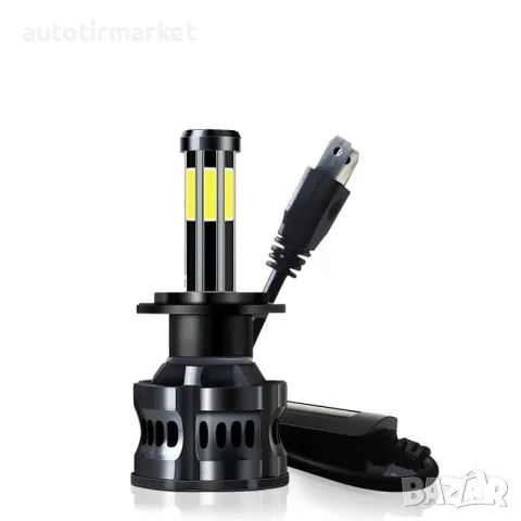 300W крушки за фар 8LED H7 6000K 12V – T206-H7, снимка 3 - Аксесоари и консумативи - 56054102