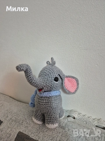 Ръчно изработена играчка - Малко Слонче, снимка 5 - Плюшени играчки - 54217603