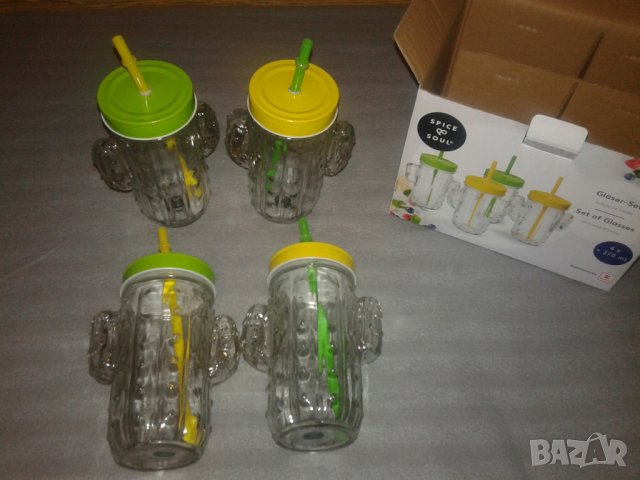 Коктейлни чаши със сламка - форма кактус, снимка 2 - Чаши - 31133178